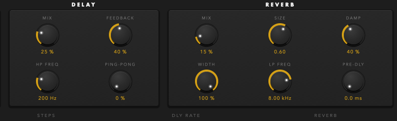 The delay and reverb sections